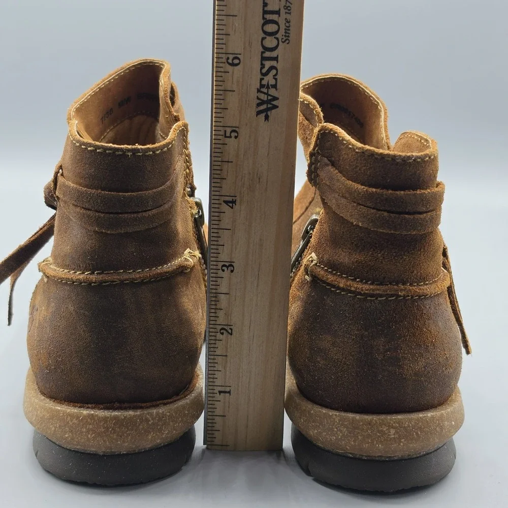 Born Wynter II Boots Womens 7 Brown Leather Chukka Booties Wrap Tie‎ Zipper